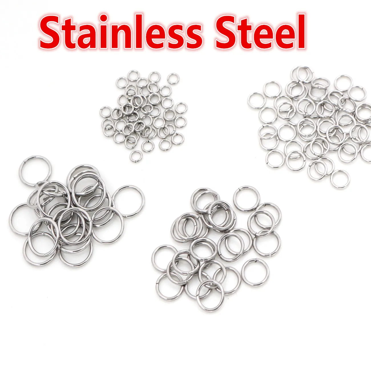 

200pcs/Lot  Stainless Steel DIY Jewelry Findings Open Single Loops Jump Rings & Split Ring for jewelry making