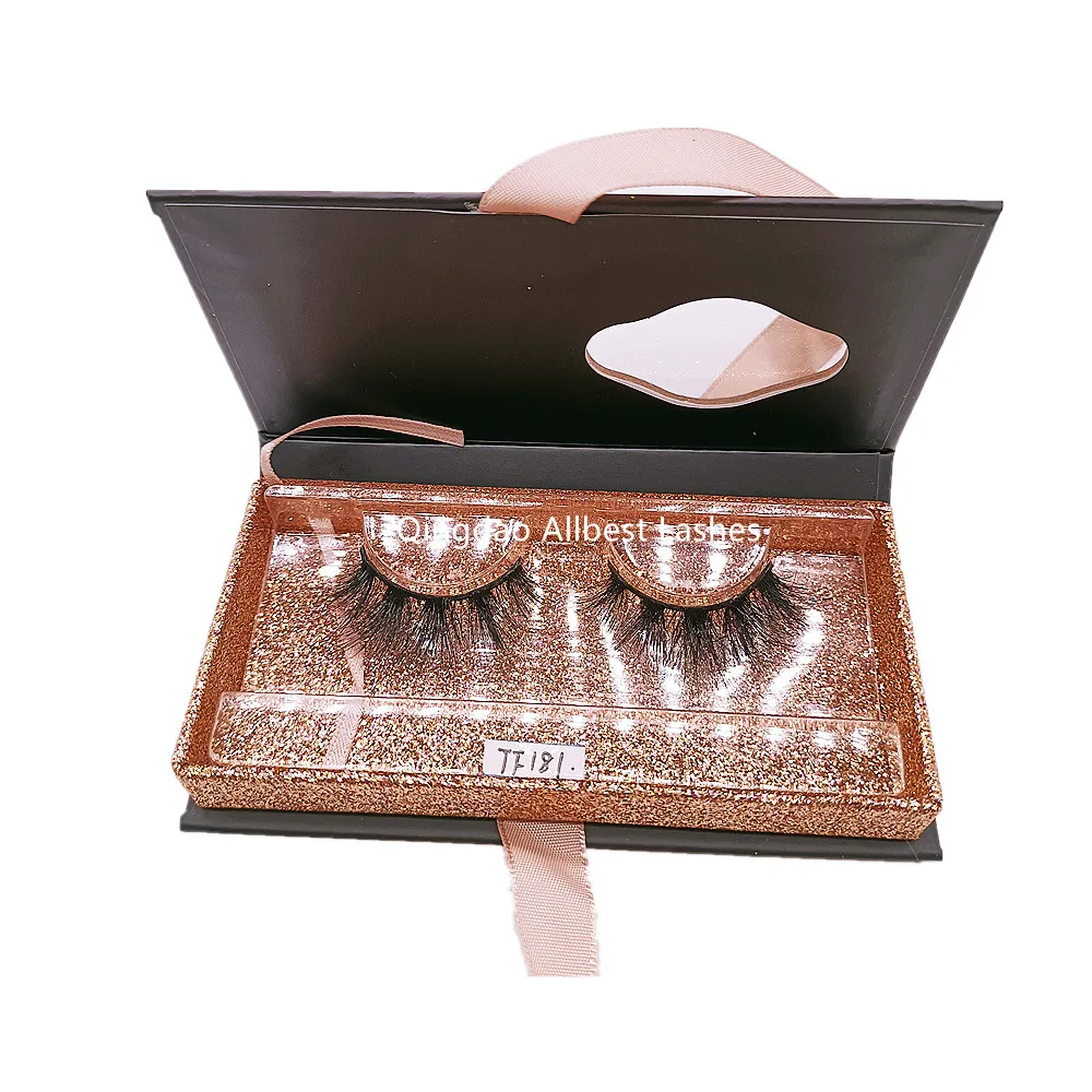 

Wholesale private logo custom black glitter PVC window square magnetic box packaging for eyelashes