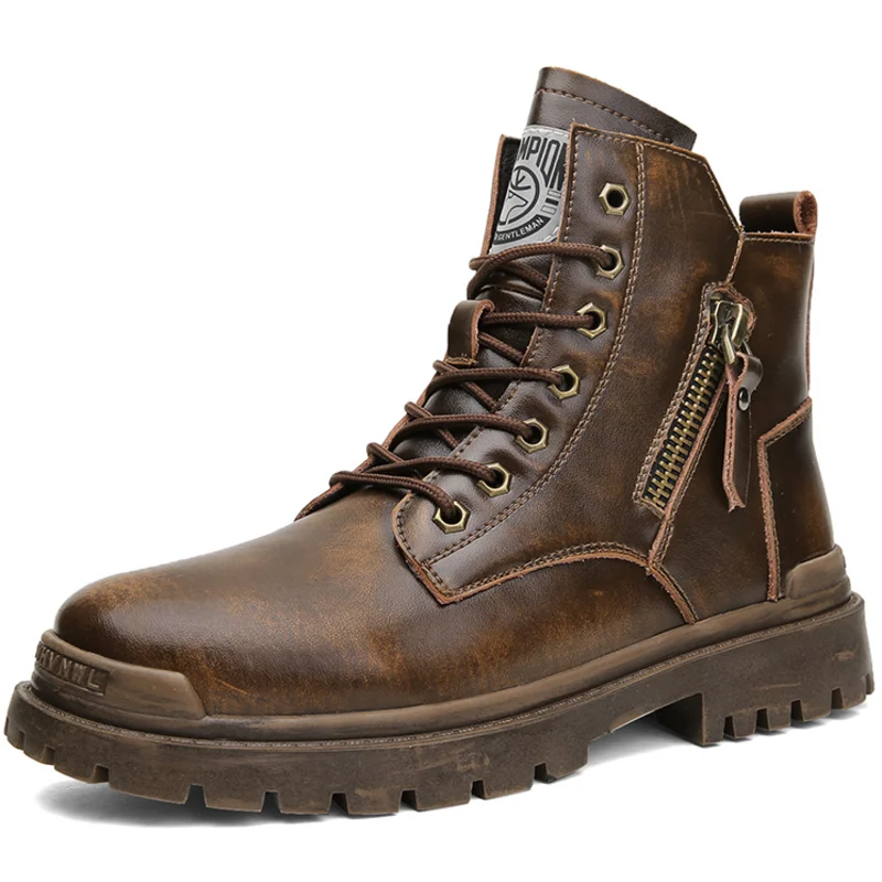 

Dropshipping Custom Logo New Men's Ankle Chukka Boots Dress Formal Shoes Leather Boots