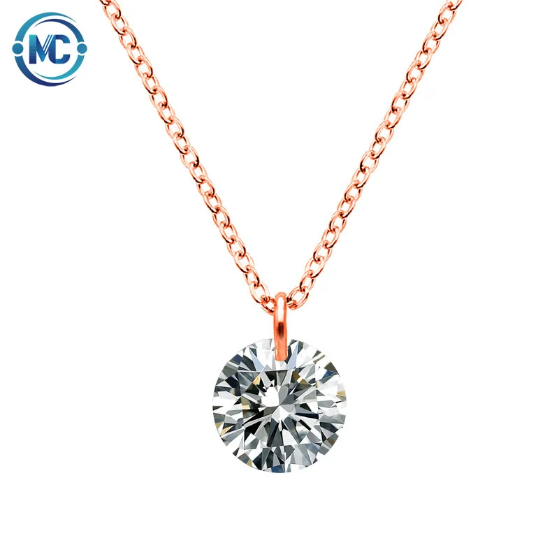 

2021 Fashion rose gold Round Zircon Diamond charm Choker Necklaces