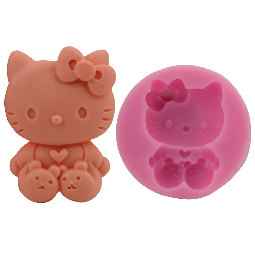 

RM6602 kitty silicone mold high quality kitty silicon mould