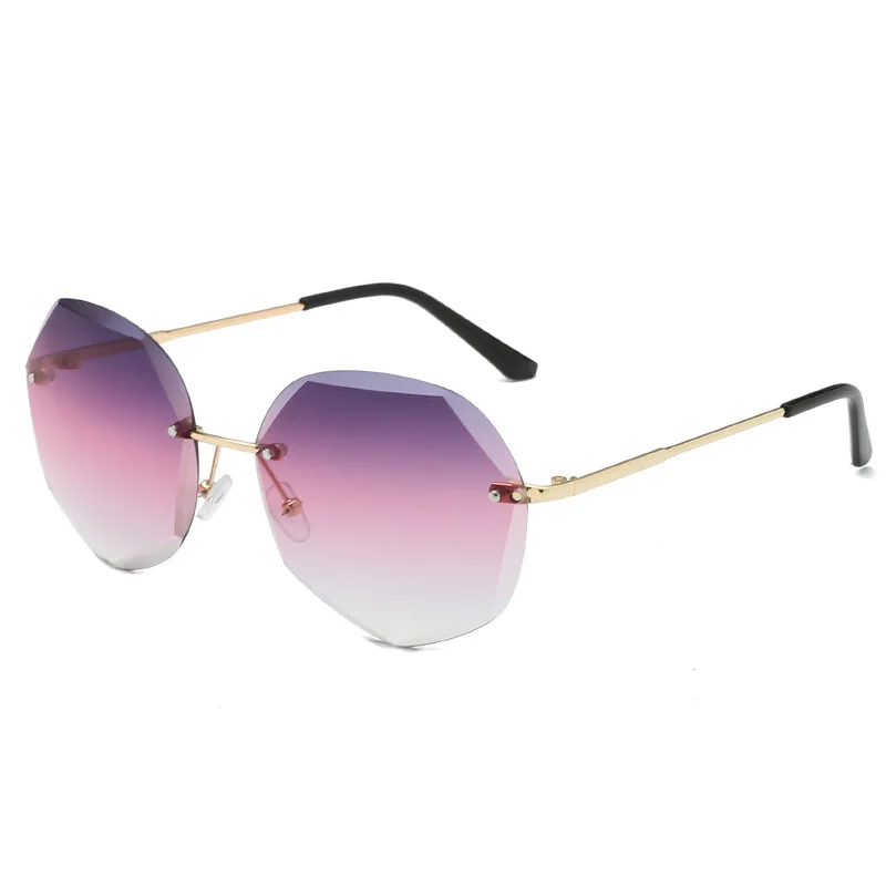 

SKYWAY Newst Style Round Frame Rimless Metal Rimless Gradient Lens Woman Fashionable Sunglasses