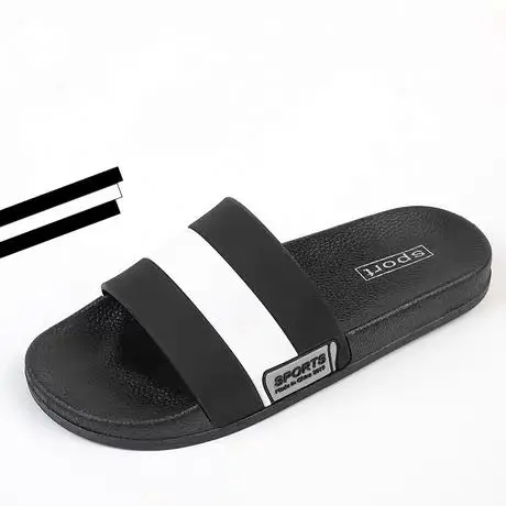 

2021 C&Y Deodorant Pvc Custom Logo summer beach slippers slides sandal cheap flip flops, Black