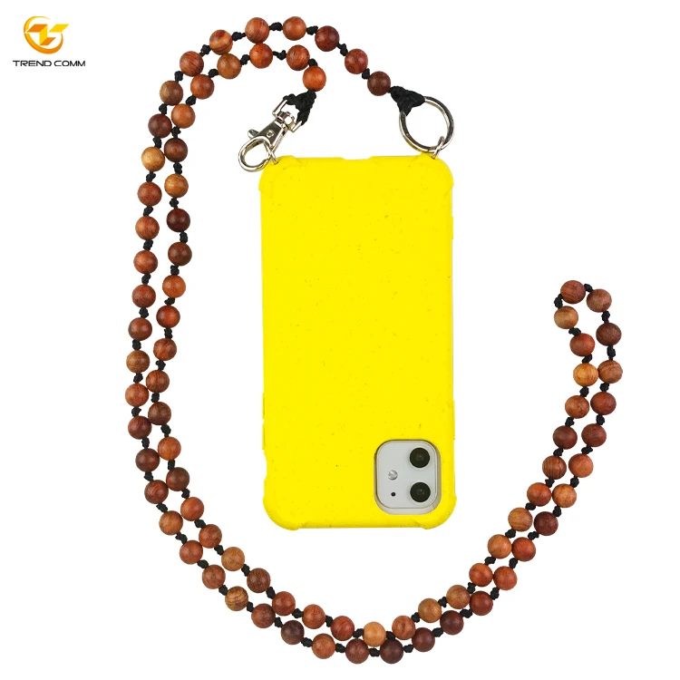 

OEM/ODM Handmade Wood Chain Latest 100% Wheat Straw Phone Case For iPhone 11/12 Pro