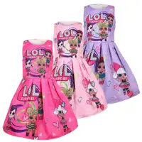 

2020 ins boutique hot selling kids designer girls dresses lol dolls printed princess girls clothes