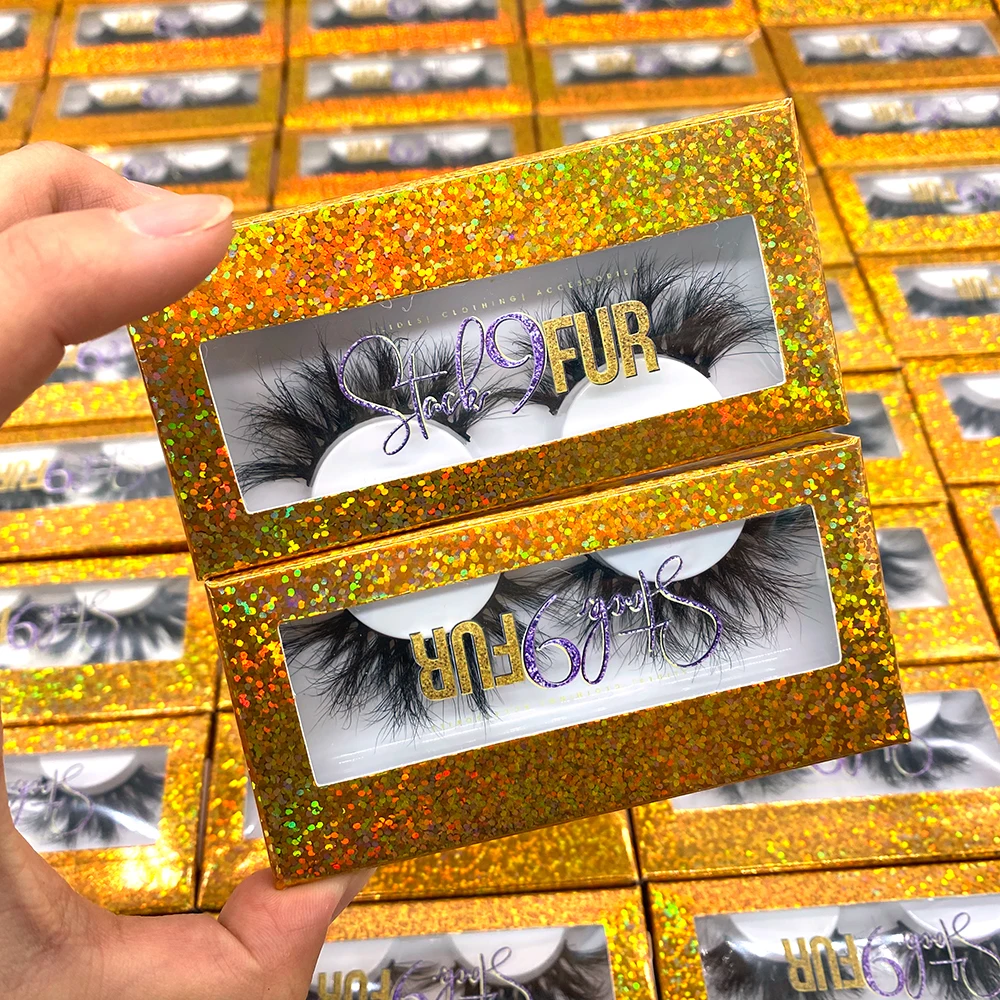 

wholesale private label eyelash packaging and100% real luxury fluffy 3D 25mm mink eyelashes, Black color