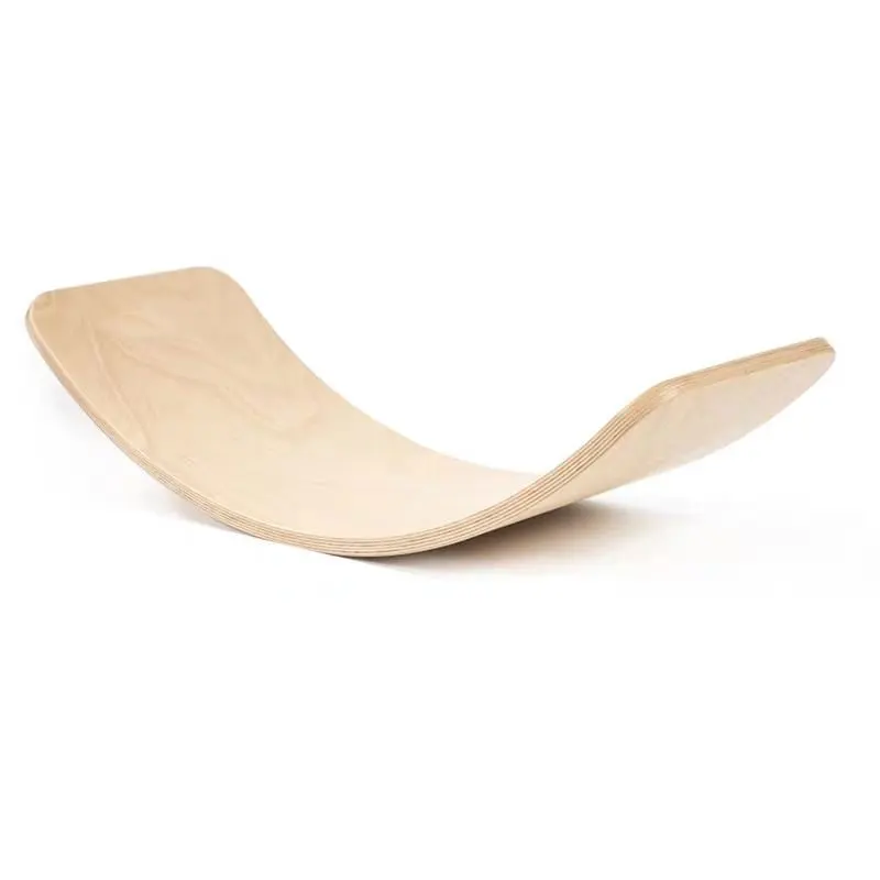 

Wholesale high quality birch wood curvy kids wooden balance board, Natural