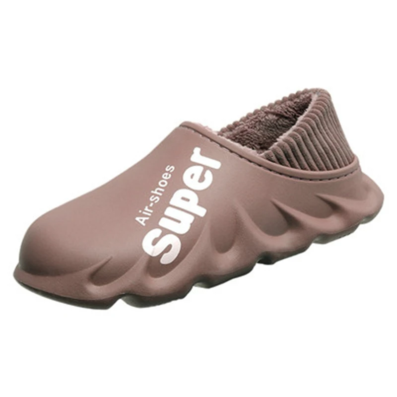 

Dropshipping Custom Logo 2021 New Winter Women Warm Slippers Men Waterproof Indoor Home Shoes Couples Non-Slip Plush Footwear