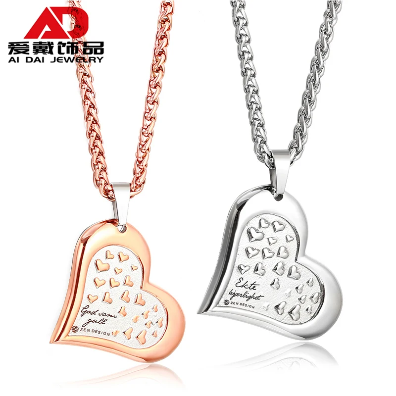 

Love couple titanium steel necklace personality trendy pendant pendant couple with accessories casting jewelry, Red