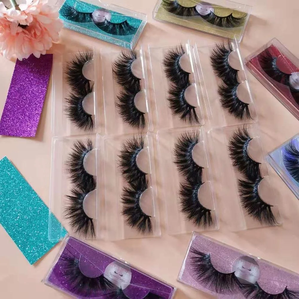 

Top Quality 25mm Siberian Mink Eyelashes With Customize Brand Lashes Mink 5d lashes3d wholesale vendor bulk, Black