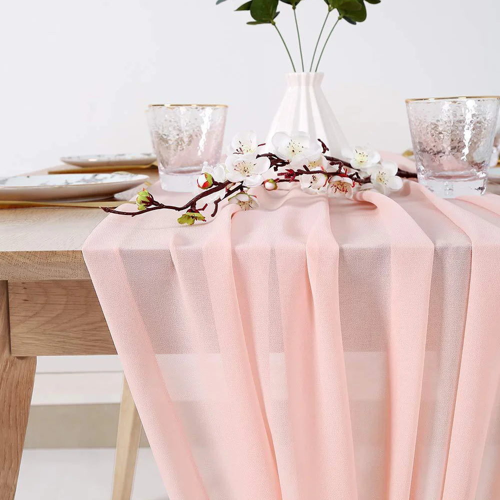 
Chiffon Table Runners Fancy Wedding Event Table Decoration Table Cloths  (62596663762)