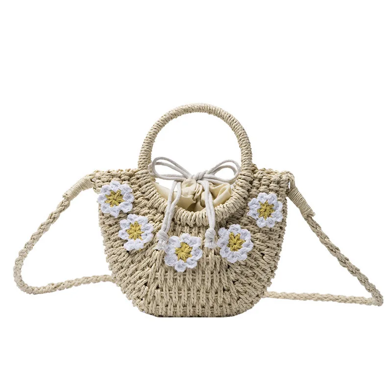 

Women Beach Rattan bag Woven Hand made Lady's Shoulder Bag Handbag Beach Straw Bags, Nature,brown