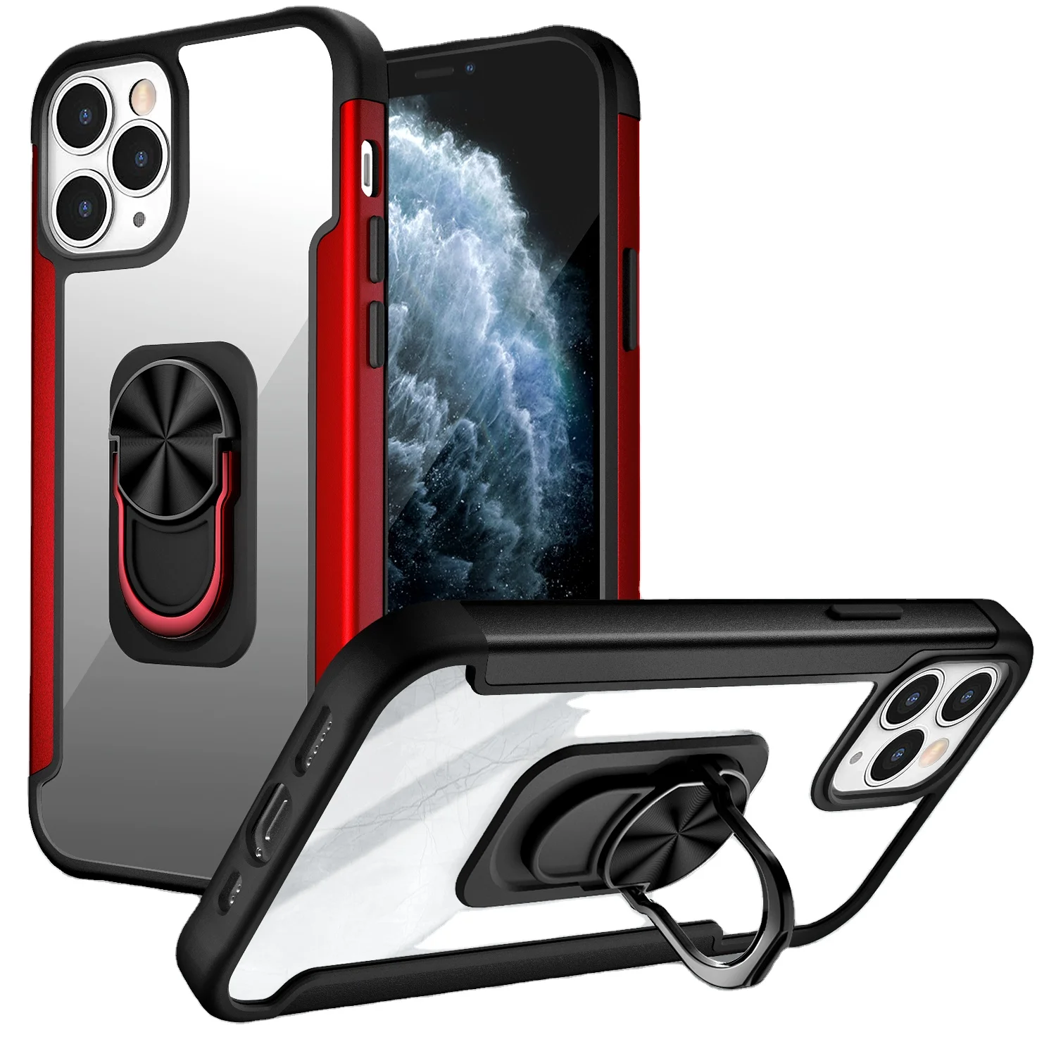 

For Iphone 12 mini TPU PC Case, 2 in 1shockproof Hybrid Phone Cover For Iphone 12 pro max, 6 colors