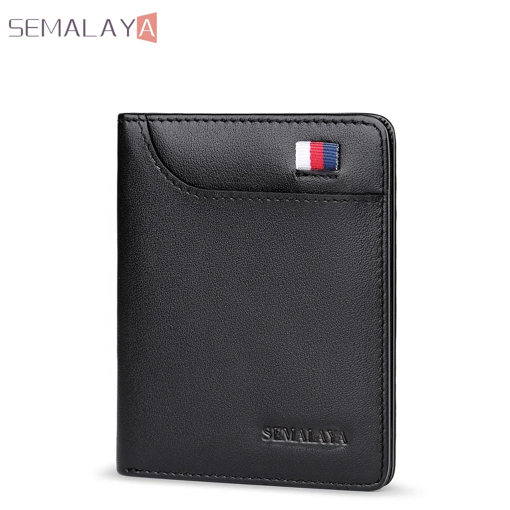 

Fashionable design credit card case wallet cow hide leather slim wallet for men's leather wallet bifold, Blue/black/brown