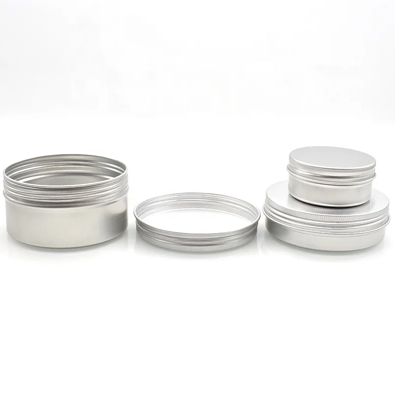 
free sample 1oz 2oz 50g 60g 120g 150g 180g 250g aluminum jars for cosmetic hand cream lip balm tea packing in stock 