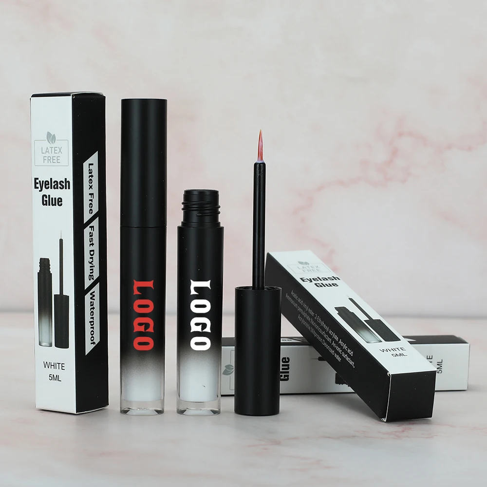 

Wholesale OEM Waterproof pink Invisible Eyelash Glue Custom Super strong lash glue Cruelty free Vegan false strip Eye Lash Glue