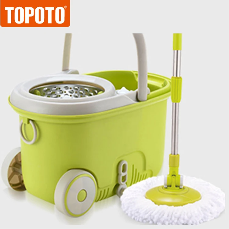 

TOPOTO Spin 360 Degree Household Commercial Magic Mop Floor Mops Rotating Mop With Bucket Wheels, Green