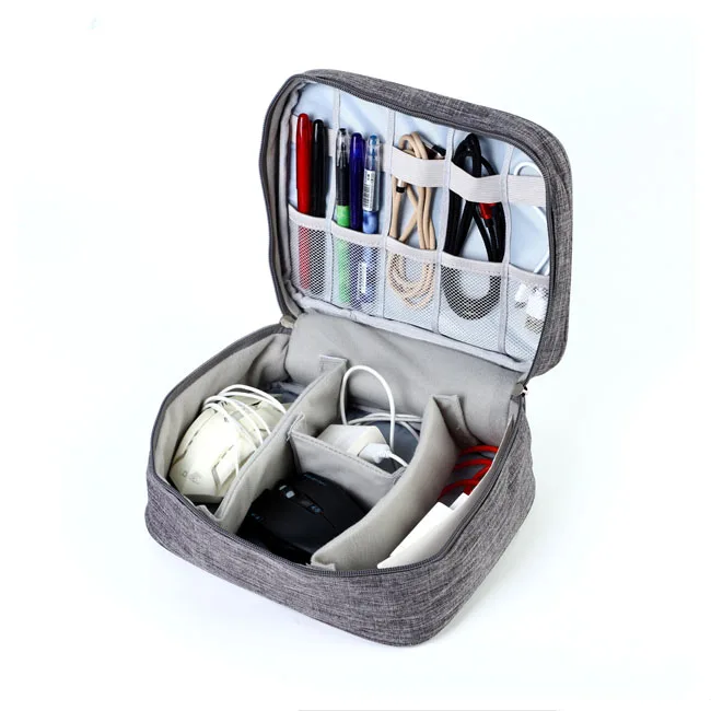 

Double Layers Travel Gadget Organizer Electronics Accessories Carry Bag Digital Storage Bags, Red\gray\blue\black\customer