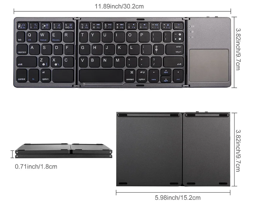 

Hot Selling Foldable Portable Wireless Keyboard with Usb 2.0 Port for Tablet Pc
