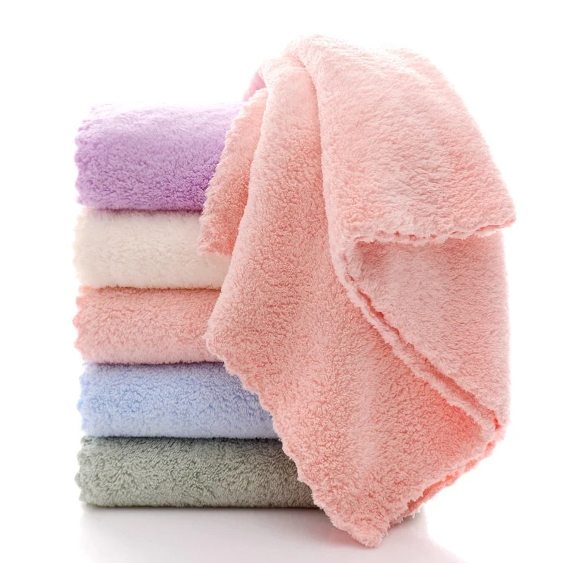 

Kitchen Towels Premium Dish Cloths Super Absorbent Coral Velvet Dishtowels Fast Drying Microfiber cloths, Blue,brown,purple and customized color