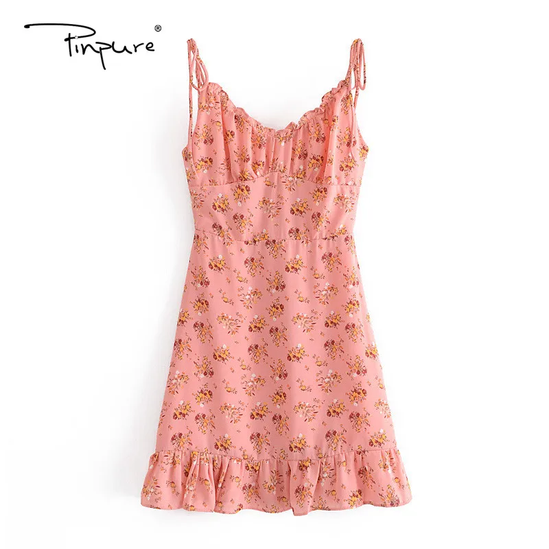 

r40405s 2021 wholesale new arrival fashion women sexy strap flower print elastic chiffon tube top dress support 7 days sample, As picture