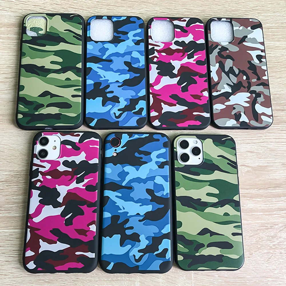 Soft Army Green Camouflage TPU Mobile Phone Case For iPhone 13 PRO MAX