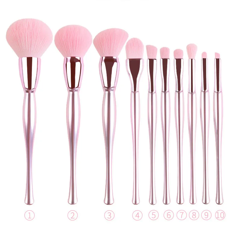 

New Style Pink 10pcs Beauty Eye Custom Beauty Tools Makeup Brush Set, Pink ,blue