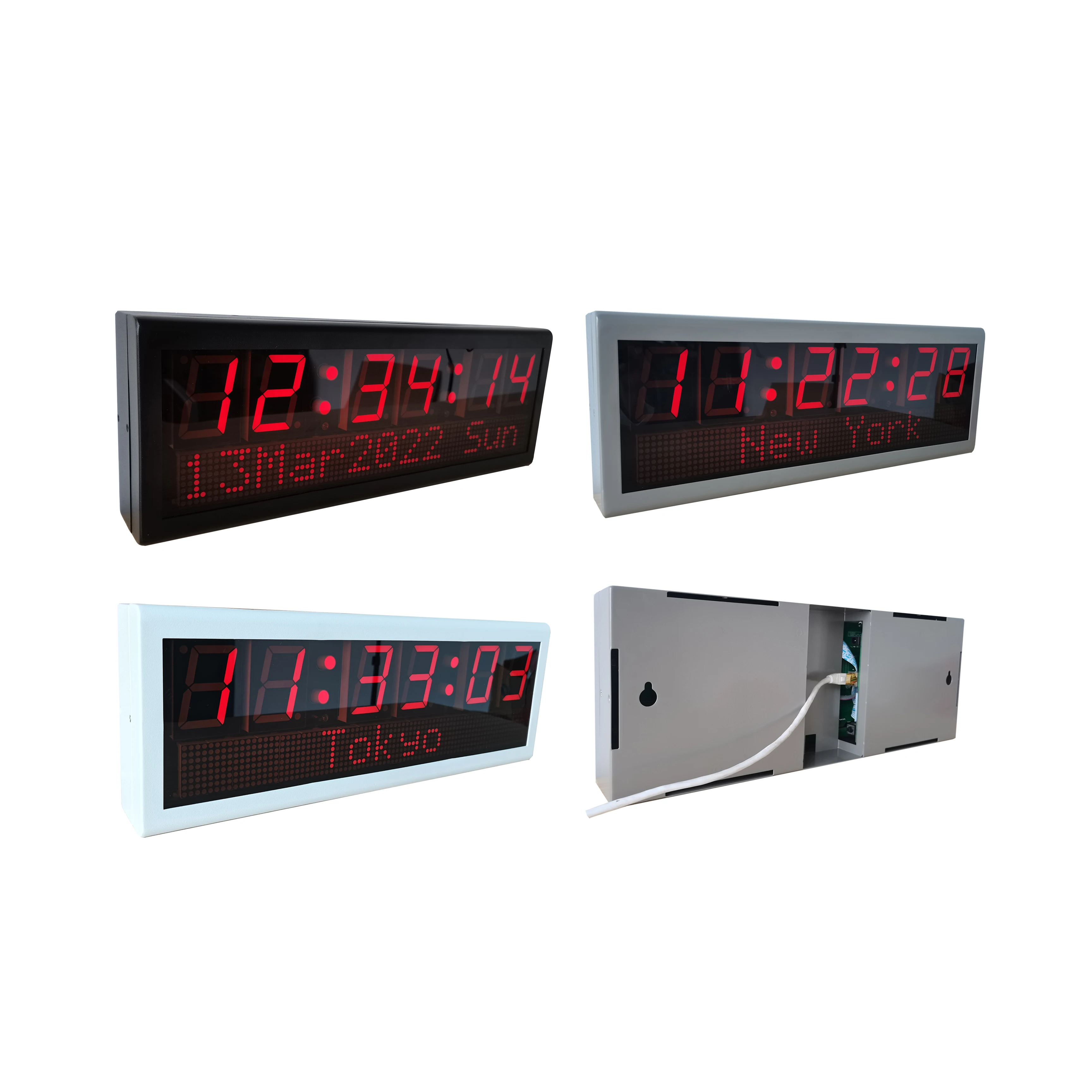 

Digital IP PoE Clock Network Synchronized 2.3" 6 Digit with Calendar Display