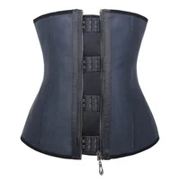 

3024 Wholesale Underbust Cincher Shaper 7 Steel Boned Latex Waist Trainer Corset With Zipper And Hooks For Weight Loss