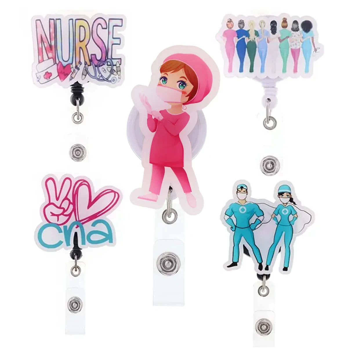 

Free Shipping Mixed Styles Acrylic Rotatable Adjustable Scrub Badge Reel for Nurse Accessories
