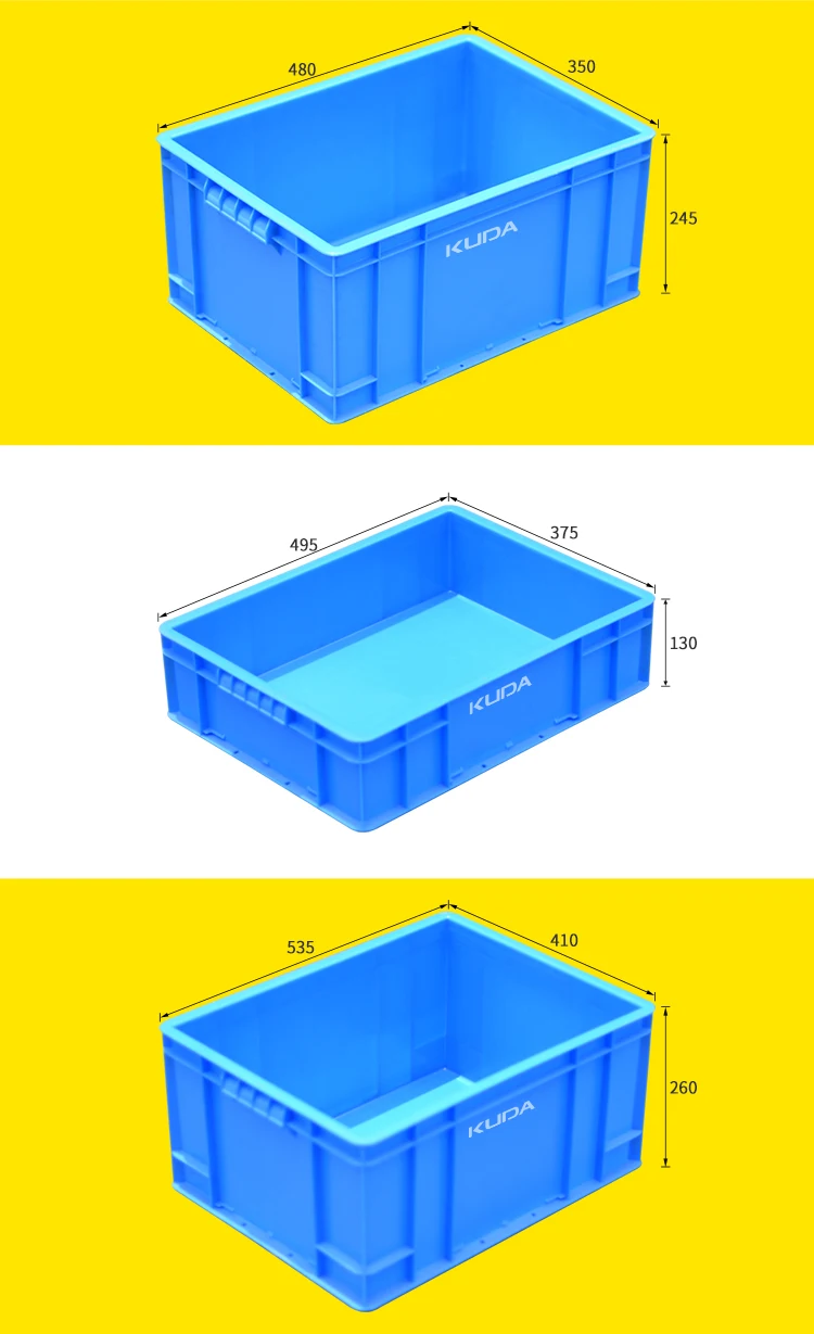 Storage Kuuda KUDA 500-250A-SLZZX Plastic Turnover Box Heavy Duty Stackable Storage ...