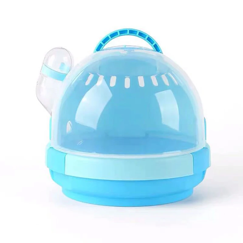 

UFO Hamster Take-out Portable Cage Small Pet out Portable Hamster Cage Hog Guinea Pig Nest Hamster Supplies, Blue pink green