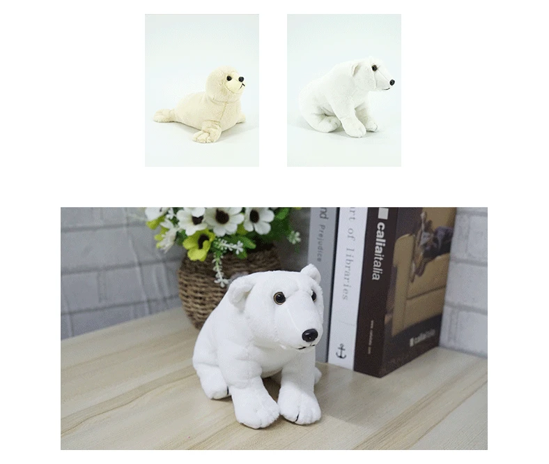 Custom Made Stuffed Plush Animal Toys Beige Sea Lion Plush Toy Arctic Polar Bear Simulation Stuffed Toy