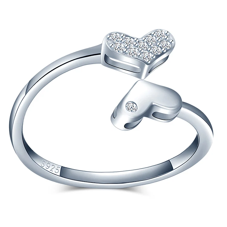Real Sterling Silver Wedding Ring for Women Diamond Cubic Zircorn Rings