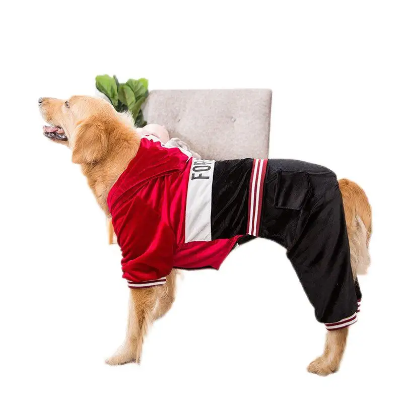 

warm fashion velvet four legs coat for big dog