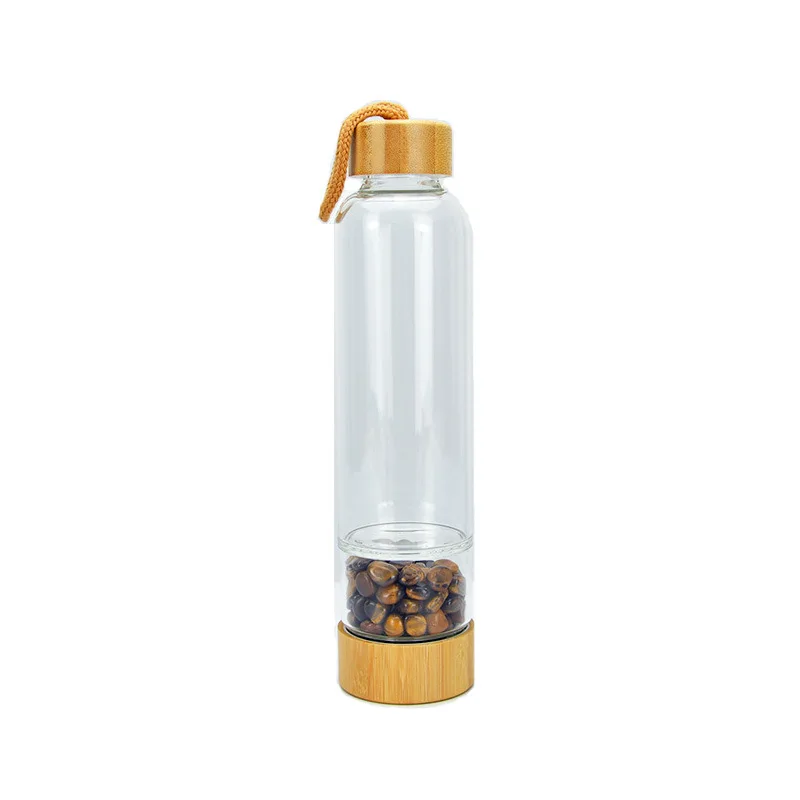 

Hot Sale Eco-friendly Bamboo Crystal Water Bottle With Lids