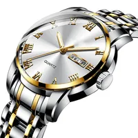 

Newest Men Quartz Watch OEM Your Brand Watches Factory Wholesale Business Wristwatch Steel Band Waterproof Gold Case Relojes