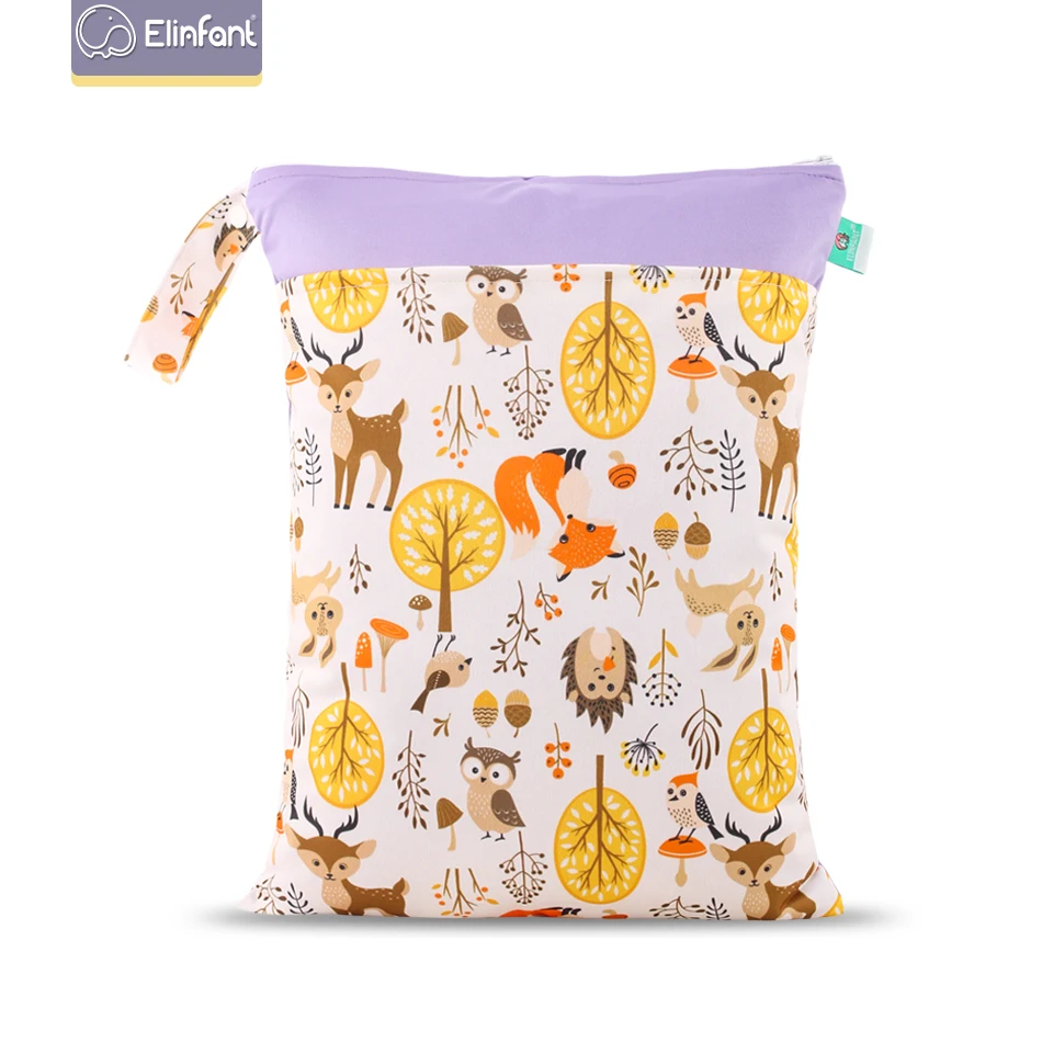 

Elinfant wholesale baby waterproof diapers bags 30*40cm small wet bags reusable mommy bag diaper