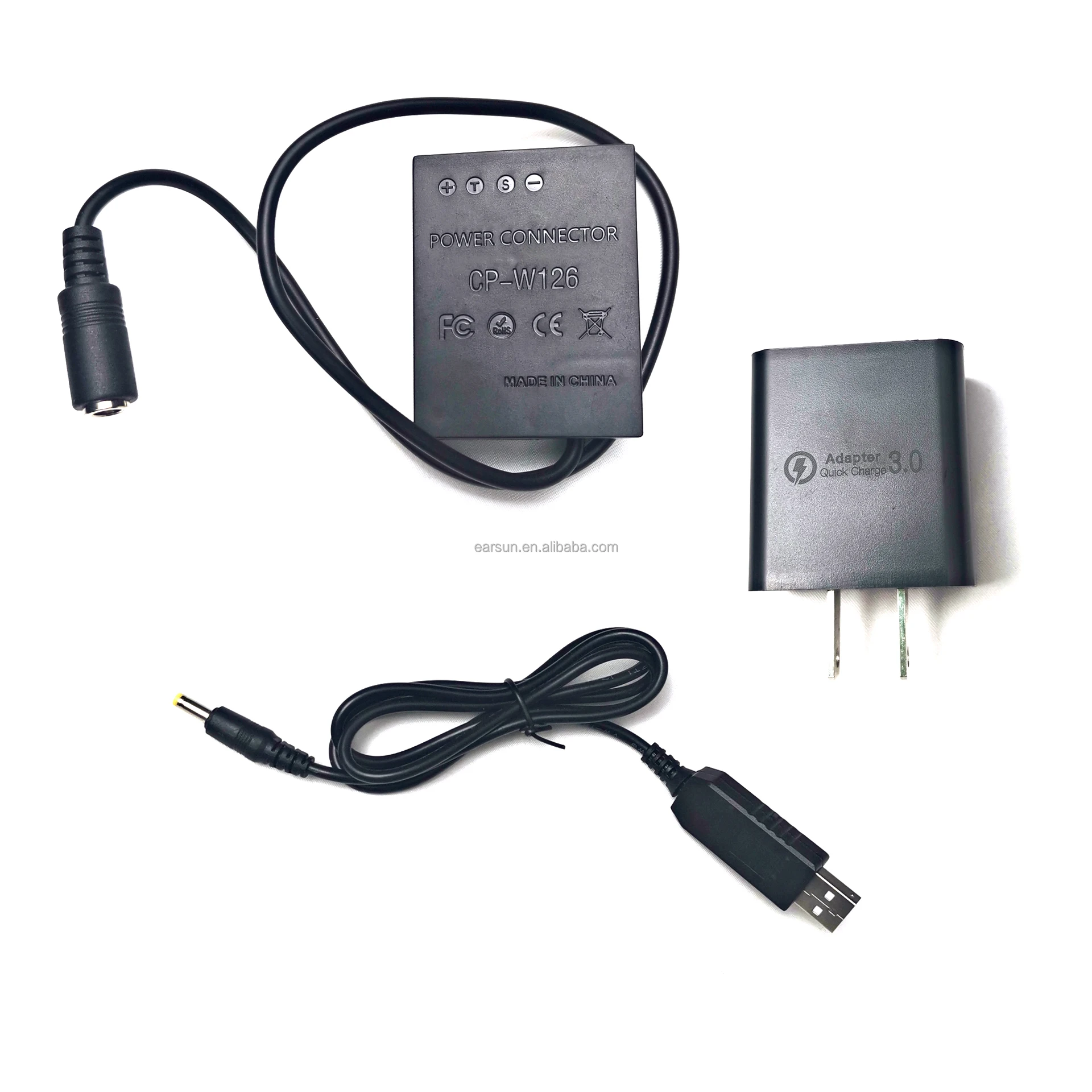 

CP-W126 DC Coupler NP-W126 Dummy Battery USB Kit Replace EH-5 AC Power Adapter for Fujifilm X100F X100V X-Pro3 X-E3 X-A2 X-A5, Black