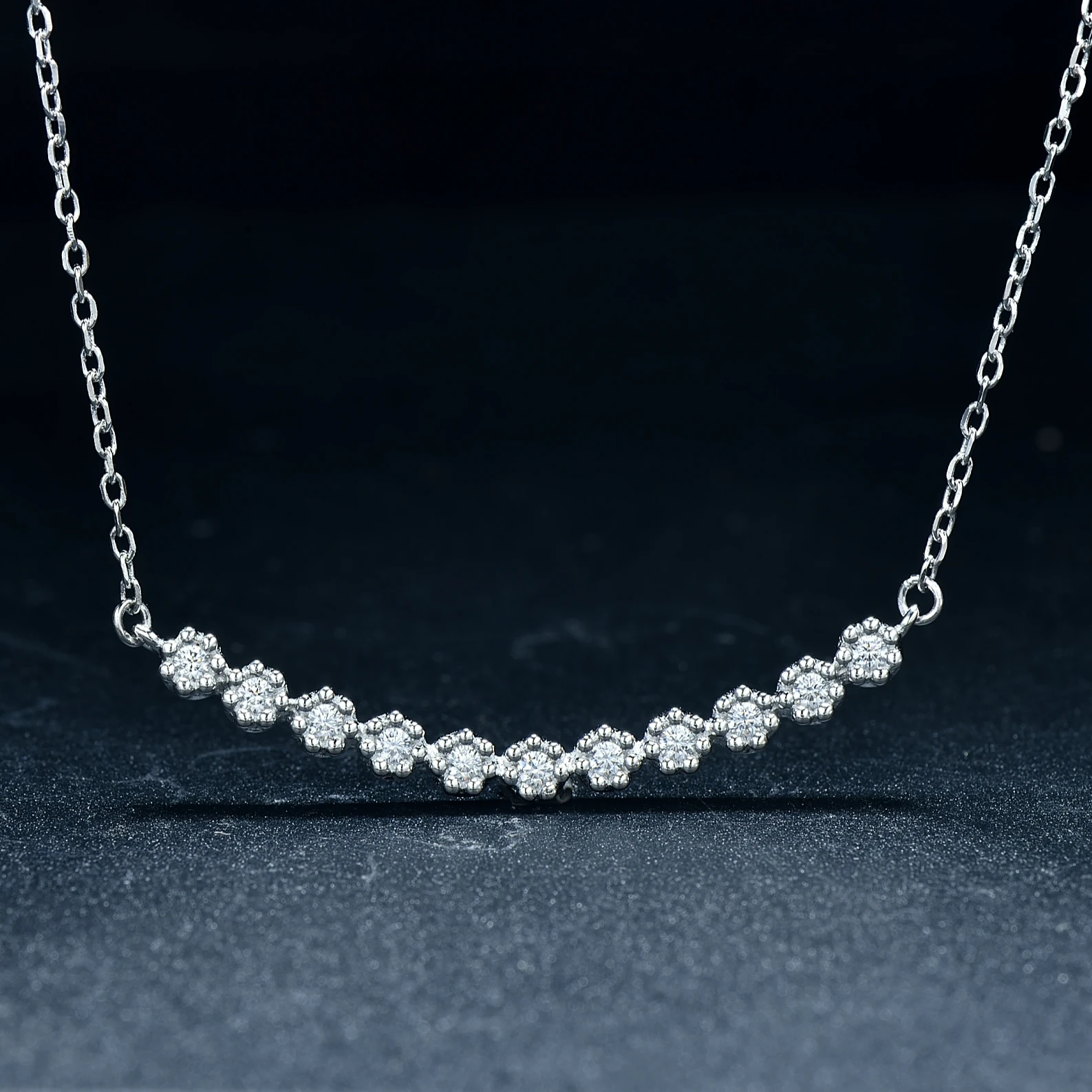 

Hot sale Gift 925 Silver Necklace Women Creative Smile Necklace
