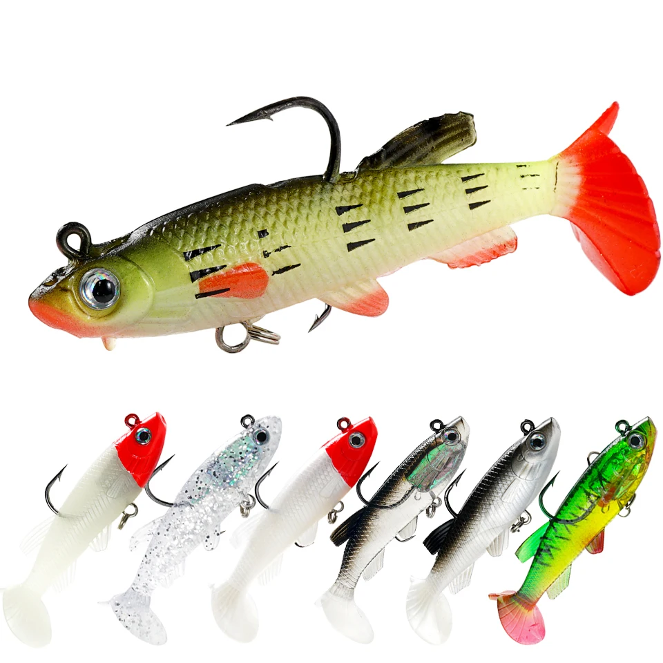 

Lead Head Silicone Bait Fishing Lure Soft Baits Artificial Worm Lure Wobblers For Pike Winter Fishing Tackle Lures