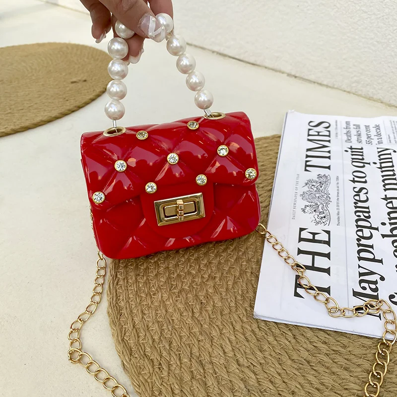 

2022 Luxury Metal Lock Clasp Women's Wallet Ladies Mini Pearl Handbag Chain Messenger Bag Pu Leather Shoulder Bags, 8 color can choose or custom you like color