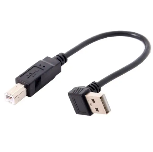 

20cm up/down angle USB 2.0 A male to USB 2.0 B printer cable black color top quality cabletolink 2021