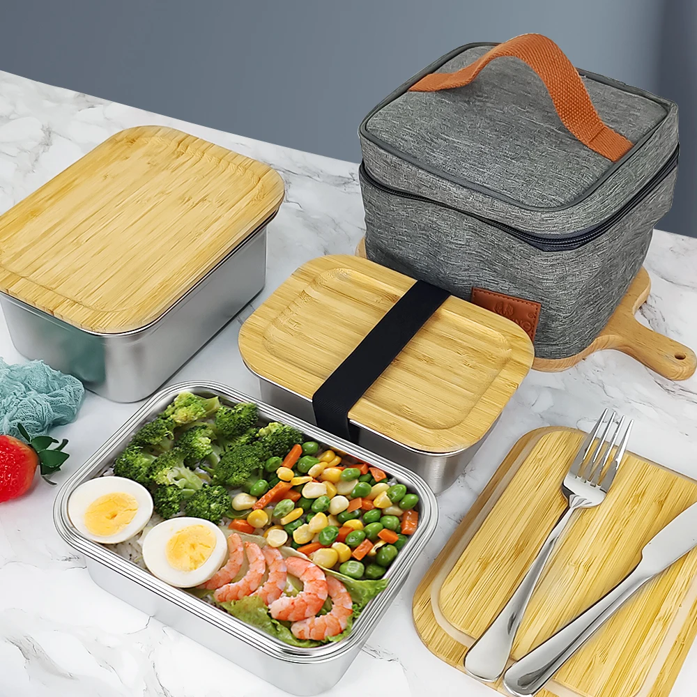 

Office School 1000ml Lunch Box Leakproof Food Container Japan Lunch Box With Fork Spoon and lunch bag