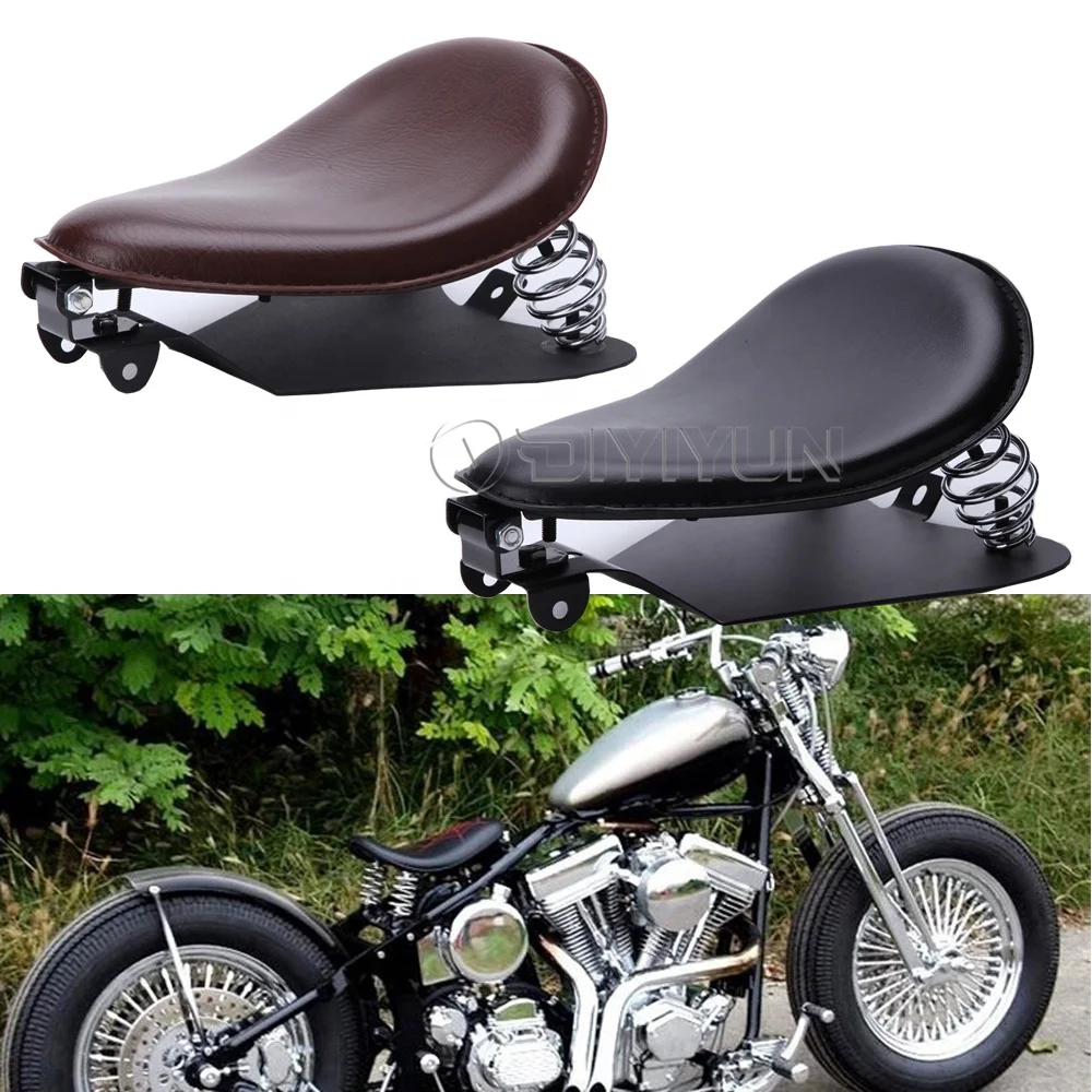 Solo Driver Seat Cushion 3" Spring Bracket Fit for Harley Bobber Chopper Yamaha 
