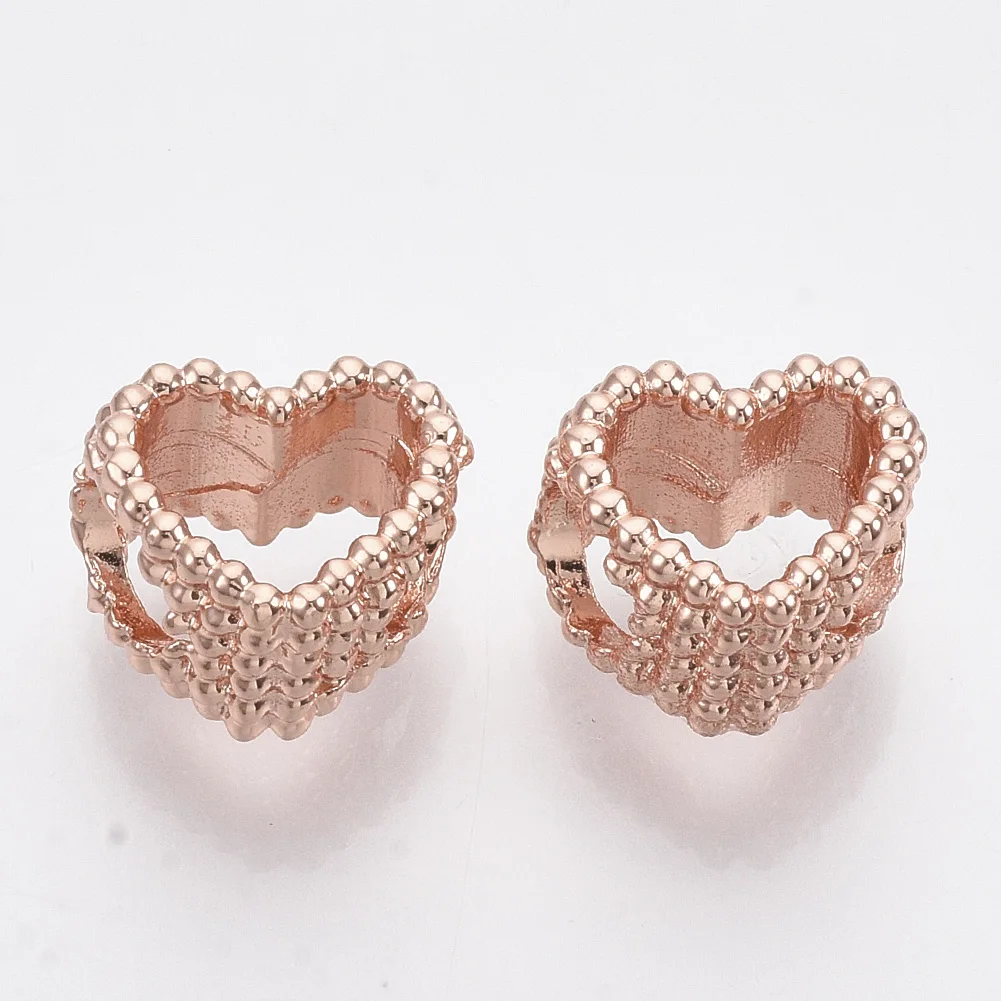 

Pandahall Fashion Heart Rose Gold Alloy European Beads