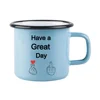 Custom logo metal material black enamel cups sublimation custom enamel mug enamel camping mug