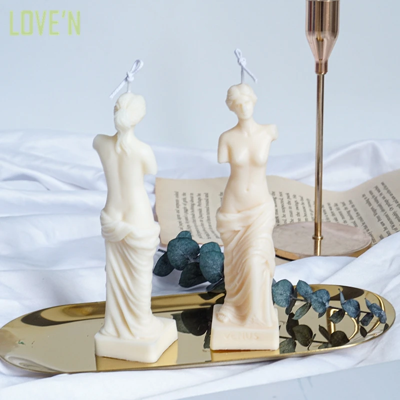 

LOVE'N custom LV0160C Renaissance Greek statue Venus de Milo Goddess Wax candle silicone mold for Making home Decorative