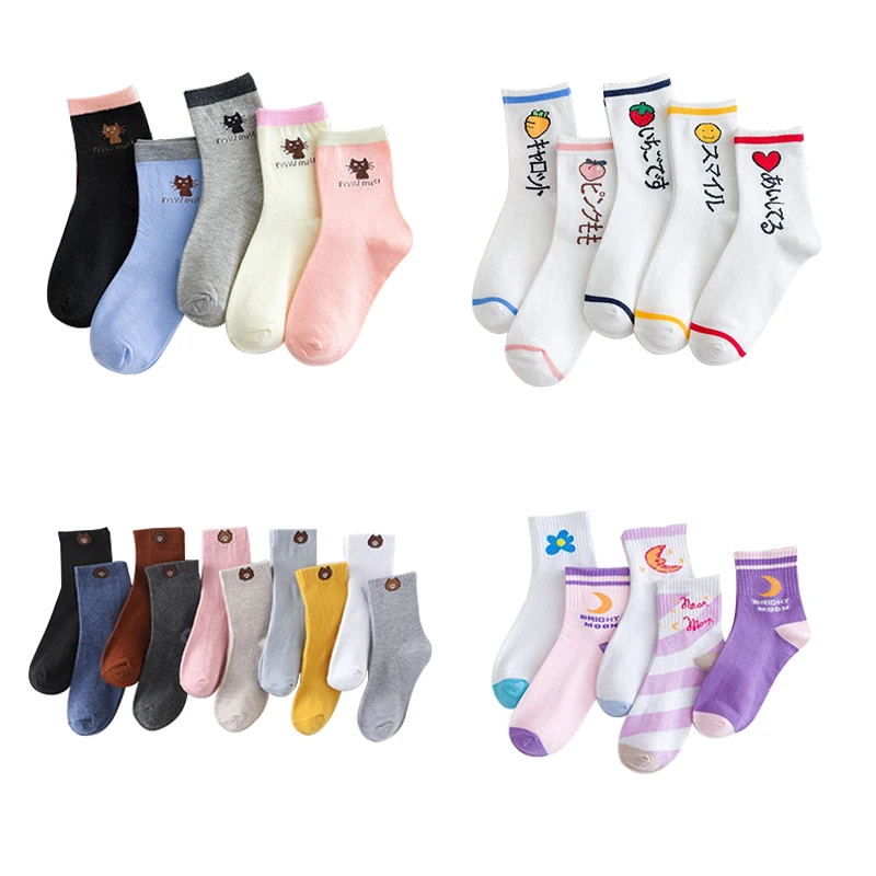 

HF Women's cheap mid high summer and winter Various long socks