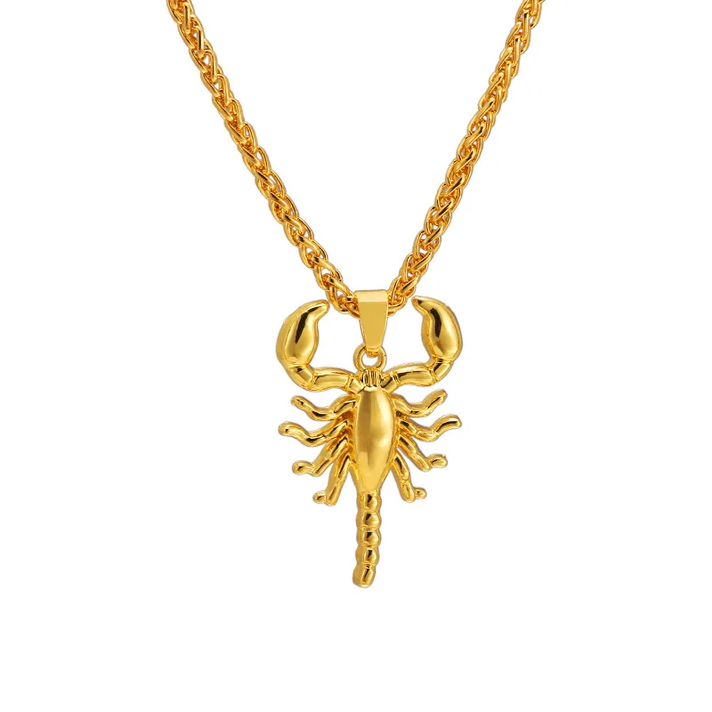 

Hip Hops Gold Plated Scorpion Pendant Necklace Fashion Zodiac Scorpio Necklace